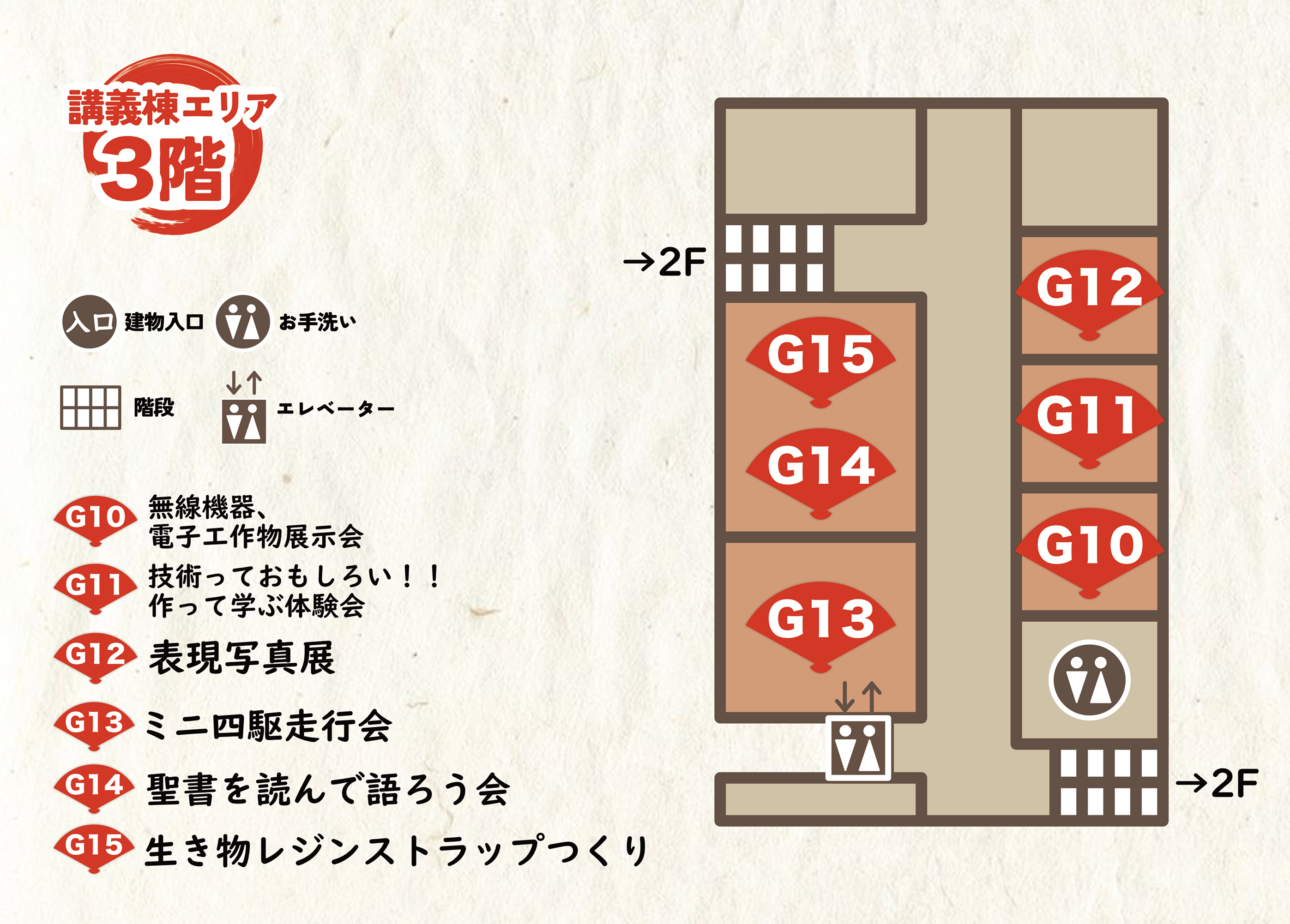講義棟3F 302室 G11のフロアマップ